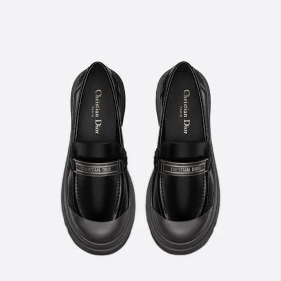Authentic Christian Dior Code Black Leather Loafer Size 38 - Picture 10 of 14